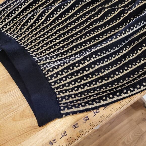 NEW With Tag Lark + Gray Knit Black & Gold A-line Skirt Stretch Viscose Metalic - Picture 5 of 7
